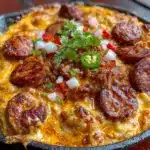 smoked sausage queso skillet - featured image