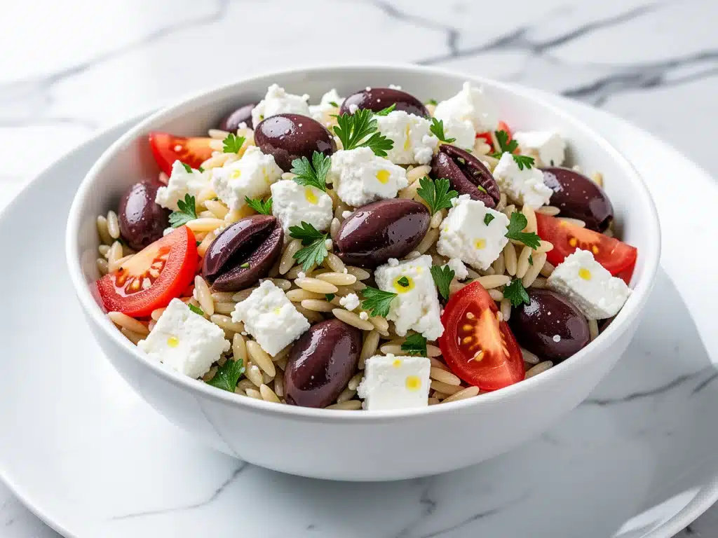 Tangy Greek Orzo Salad - featured image