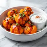 vegan crispy buffalo cauliflower bites - featured image
