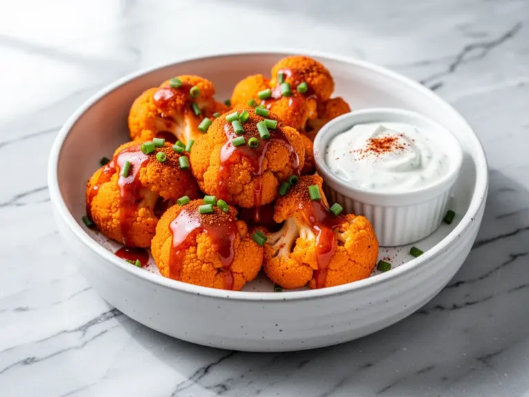 Home 5 vegan crispy buffalo cauliflower bites - featured image