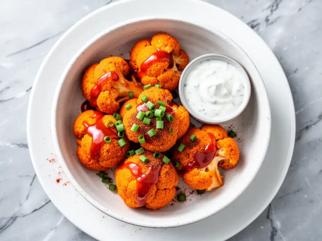 Vegan Crispy Buffalo Cauliflower Bites: 5-Step Easy Recipe 4 vegan crispy buffalo cauliflower bites preparation steps