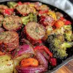 Whole30 Sheet Pan Sausage and Roasted Vegetables - featured image